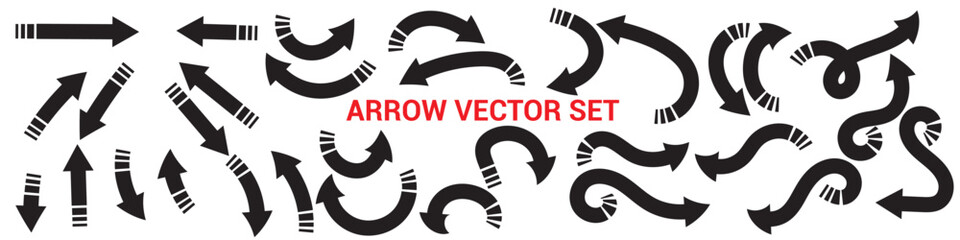 Poster - Arrows big black set icons. Arrow icon. Arrow vector collection. Arrow. Cursor. Modern simple arrows