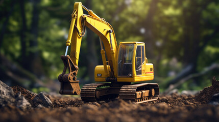 Excavator in coal mine