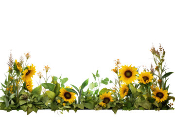 sunflowers isolated on white