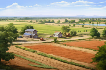 A painted agricultural field