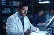 © Ева Поликарпова - Lab Coat Man Working on Paper