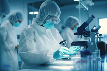 Poster - Group of People in Lab Coats and Face Masks