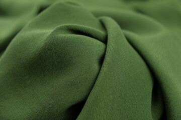 Green natural fabric close up