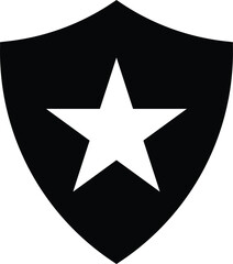 Wall Mural - star shield icon vector isolated on white background