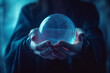 © Andrii - Fortune teller or witch hands with crystal ball. Halloween, magic or witchcraft and tricks concept. Generative AI