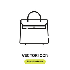 Leinwandbilder - Hand Bag icon vector. Linear-style sign for mobile concept and web design. Hand Bag symbol illustration. Pixel vector graphics - Vector.
