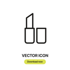 Leinwandbilder - Lipstick icon vector. Linear-style sign for mobile concept and web design. Lipstick symbol illustration. Pixel vector graphics - Vector.