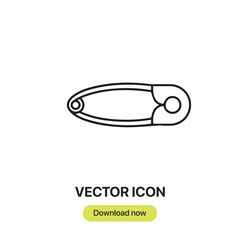 Poster - Safety Pin icon vector. Linear-style sign for mobile concept and web design. Safety Pin symbol illustration. Pixel vector graphics - Vector.