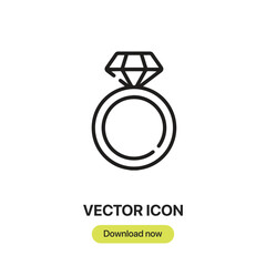 Leinwandbilder - Ring icon vector. Linear-style sign for mobile concept and web design. Ring symbol illustration. Pixel vector graphics - Vector.