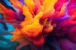 Vibrant artistic image with fluid shapes and colors. Generative AI