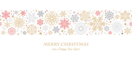 Wall Mural - christmas card with snowflake border vector illustration