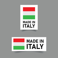 Poster - Made in Italy label set flag