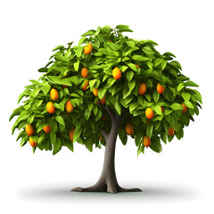 Wall Mural - Mango tree illustration isolated on white