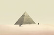 Abstract Ancient Limestone Amazing Giza Pyramid in Sand Desert extreme closeup. Generative AI