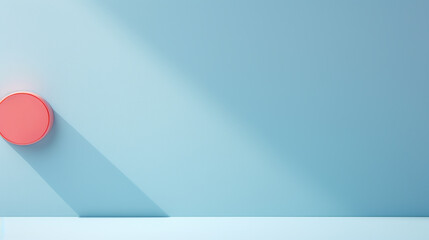 Power button illustration on blue pink background with copy space. Start, off and on concept. 