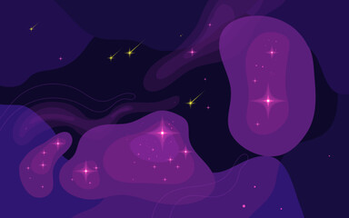 Wall Mural - vector space background . cute flat style template with stars in outer space