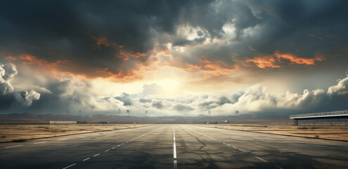 Wall Mural - An empty parking lot  clouds