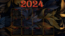 Happy New Year 2024 Calendar Layout