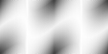 Black Half Tone Waves On White Background Seamless Pattern. Polka Dot Texture. Vector Illustration