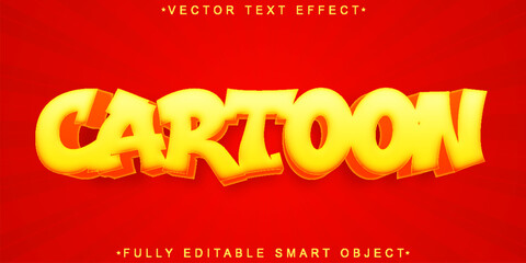 Poster - Yellow Cartoon Vector Fully Editable Smart Object Text Effect
