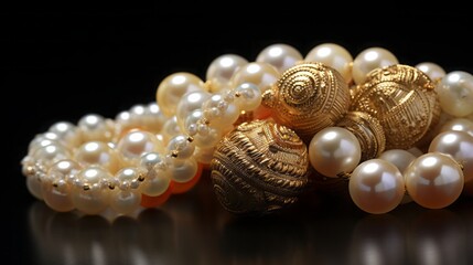 pearl jewelry close-up.