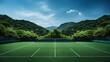 soccer field with sky ai generated
