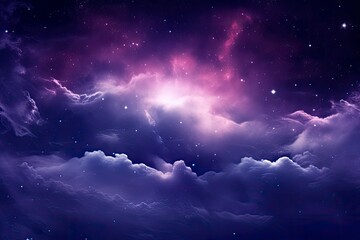 Wall Mural - Purple Galaxy space stars in Outer Space.