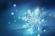 Winter-themed wallpaper featuring a snowflake on a frosty background, perfect for Christmas. Includes space for text or messages. Generative AI