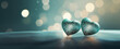 Turquoise background with hearts, 14 february, Valentine's Day, wide