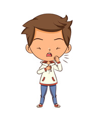 Sticker - Child coughing, a cold, sore throat