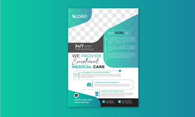 corporate healthcare and medical cove a4 flyer design template for print