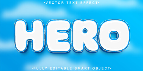 Wall Mural - Cartoon Hero Vector Fully Editable Smart Object Text Effect