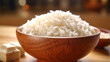 Gros plan sur du riz. Bol de riz. Féculent, céréales, nourriture. Pour conception et création graphique.