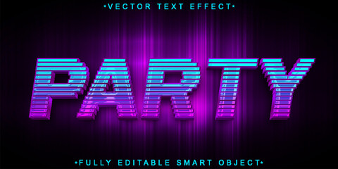 Poster - Shiny Party Vector Fully Editable Smart Object Text Effect