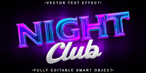 Poster - Night Club Vector Fully Editable Smart Object Text Effect