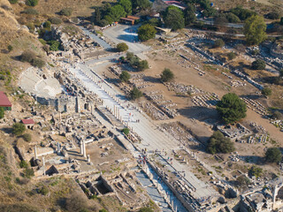 Wall Mural - Ephesus Ancient City (Efes Antik Kenti) Drone Photo, Selcuk Izmir, Turkey (Turkiye)