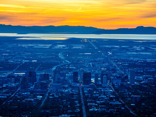 Wall Mural - Sunset over Salt Lake Valley