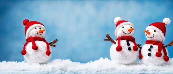 Frosty Friends: Mini Snowmen on a Winter Wonderland