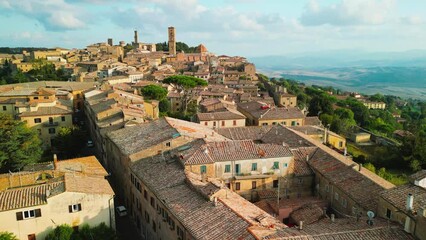 Sticker - Aerial view of Volterra, a medieval city of Tuscany