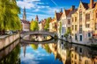 A picturesque city famous for its medieval architecture, canals, and cobblestone streets. Generative AI