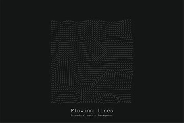 Aufkleber - Abstract Line Matrix Pattern. Noise Flow Dynamic.