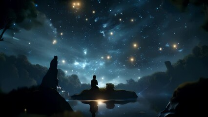 Wall Mural - feel the magic of a starry night come alive in this ethereal video, where constellations shine overh