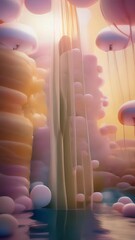 Wall Mural - dive into a world made entirely of jelly, where everything wobbles, jiggles, and bounces. surreal ps