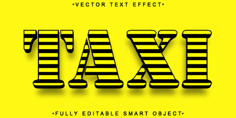 Poster - Taxi Cars Vector Fully Editable Smart Object Text Effect