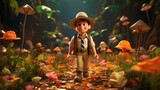 Forest Quest: Animated Boy on a Magical Adventure Through the Woods
