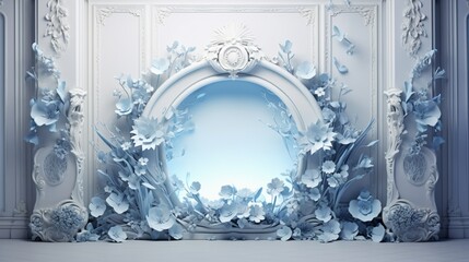 Mold a captivating 3D blue decoration that defines beauty and precision on a spotless white stage.