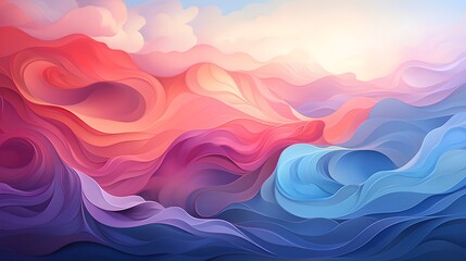 Wall Mural - Abstract Background: Vibrant Colored Wave Pattern