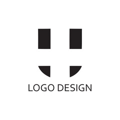 Wall Mural - simple black letter u for logo design company