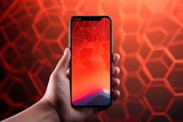 Wall Mural - Mockup of beautiful smartphone mobile with multicolor background