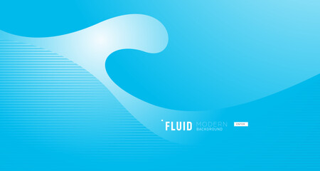 Wall Mural - Blue waves background vector. Fluid gradient shapes composition. Futuristic design concept. Trendy.